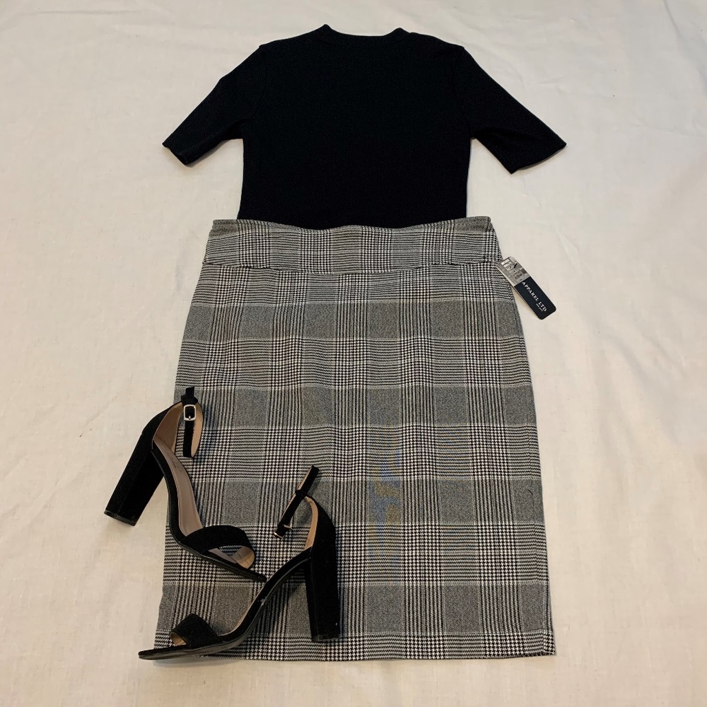 Plaid Pencil Skirt